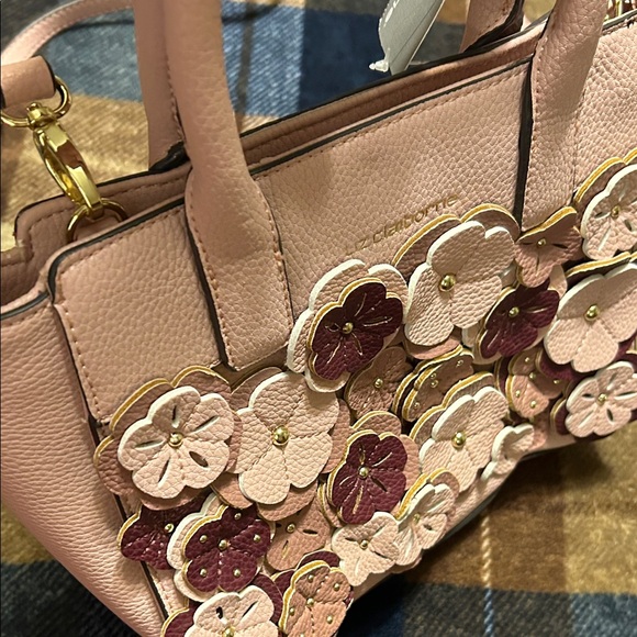 Liz Claiborne Pink and Burgundy Floral Satchel - Picture 5 of 12